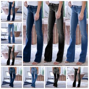 Explosions Jeans European Frühling Herbst Schlanke dünne Taille Frauenhose Unterstützung gemischter Charge
