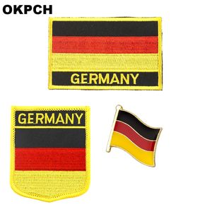 Almanya bayrağı yama rozeti 3 adet bir Set Giyim DIY Dekorasyon için PT0049-3 Yamalar