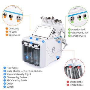 6 in 1 Hydrafacial Dermabrasion Machine Water Oxygen Jet Peel Hydra Skin Scrubber Facial Beauty Deep Cleansing RF Face Lifting Cold Hammer