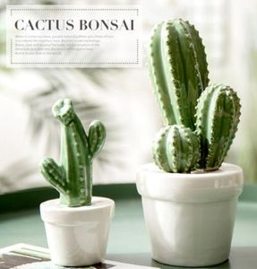 American creative ceramic cactus potted small ornaments home accessories living room bedroom desk TV cabinet decoration