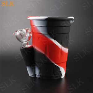 Beer Cup Shape Hookah Glass Bowl Silicone Disguised Smoking Pipe tobacco concentrate burner bong rich color dab rig