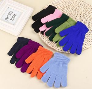 Mode Barn Kids Magic Knit Gloves Girl Boys Stretching Stickning Vinter Varma Handskar Full Finger Outdoor Sport Ski Mittens 2pcs / Par