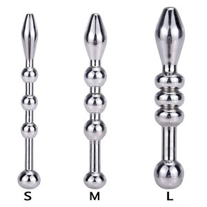 Newest Stainless Steel Urethral Sound Beads Penis Plug Insertion Sex Toys For Men Dilators Chastity Cbt Torture A89