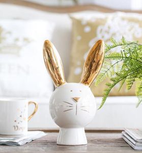 Creative birthday gift piggy bank TV cabinet decoration Ceramic duke rabbit piggy bank decoration