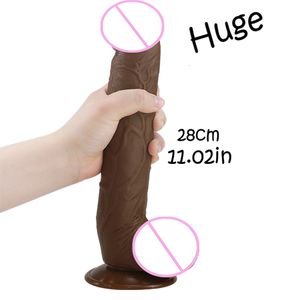 HWOK Soft Realistic Dildo Artificial Female Masturbator Big Huge Dildo with Suction Cup Adult Erotic Sex Toys Women Massager T191128