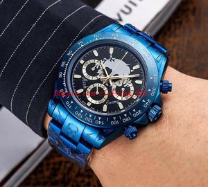 6 Style Mężczyźni Watch stal rzeźbiony kamuflaż szkielet wybieraj kosm0graph 116500 ln niebieski zegarek ze stali nierdzewnej Bnib stalowa bransoletka automatyczny ruch mechaniczny