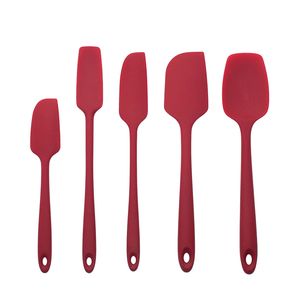 Wholesale heat mixing resale online - 5 pieces Silicone Spatula Set Heat Resistant Non Stick Kitchen Utensil For Cooking Baking and Mixing Cookware JK2001