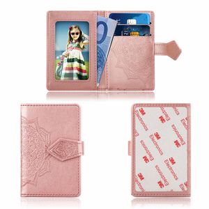 Universal Back Phone Card Slot 3M Sticker Cases Leather Stick On Wallet Cash ID Credit Card Holder Flower Datura For iPhone 14 13 12 11 XS MAX XR X Note 20 S22 S21 A23 A32