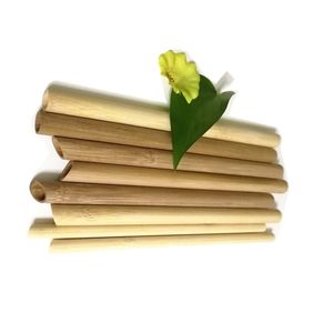Hoge Kwaliteit Natuurlijke Bamboe Boba Straw Buis Bevel Eindigt Bulk Private Label Herbruikbaar Aangepast embleem Groot