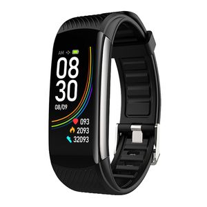 6color C6T Smartwatch de Fitness Rastreador Esporte pulseira Pressão Ritmo Cardíaco Sangue inteligente Monitor de Pulseira Saúde temperatura termômetro inteligente