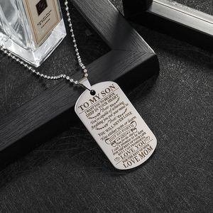 Wholesale Titanium Steel Letters To My Son To My Daughter Pendant Necklace Stainless Steel Mom Dad Customized Jewelry Birthday Gifts for Son
