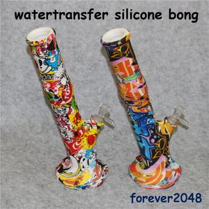 Narghilè infrangibile portatile Bong Pipa ad acqua in silicone colorato Pieghevole Bong Bruciatore a nafta Strumento Dab Pipa da fumo