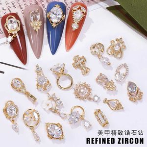 Senaste 5pcs Tassel Nail Art Zircon Nail Metal Smycken Fingernail Zircon Diamond Charms Hängsmycke Manikyr Dekoration