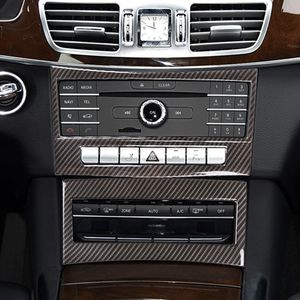 Kolfiberfärg Luftkonditioneringsknappar CD-ramdekorationer Klistermärkear Bilstyling för Mercedes Benz E Klass W212 2014-2015