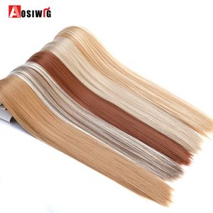 Long Straight Hair Extension 24 Inches 6 Pcs A Set 16 Clips In On Hair Extensions Heat Resistant Synthetic Hairpiece