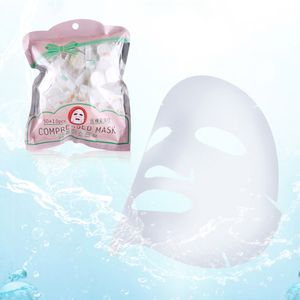 60 unidades / pacote Máscara Facial Comprimido Máscara de Algodão Facial Descartável Papel Natural Cuidados Com A Pele Envolto Máscara DIY Mulheres Maquiagem Ferramenta de Beleza