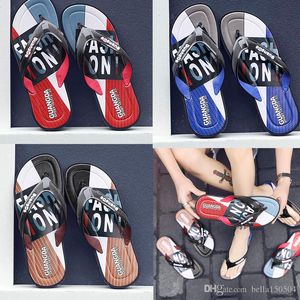 Najlepsza Jakość Projektanci Kapcie Sandaliczne Niebieski Czerwony Czarny Stripe Design Mężczyźni Kobiety Z Box Classic Ladies Letnie Outdoor Beach Flip Flops