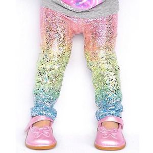 Girls Mermaid Sequin Gradient Legging Kids Tights Pants colorful Skinny Stretchy Pencil Pants Designer Baby Princess Pants QQA26