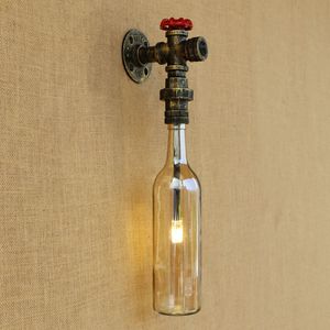 Industrial wall lamp Glass shade LED Bathroom wall light with G4 light bedroom bedside light foyer study decoration Sconce