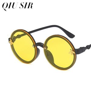 Mode süße runde Sonnenbrille Kinder Steampunk Jungen Mädchen Luxus Vintage Kinder Sonnenbrille