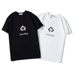 Горячая продажа Мужские футболки Классический Письмо печати Черный Белый Футболка мужская Мода Корона Дизайн Пара Tee Tops