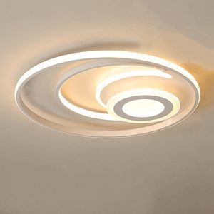 Weißer, moderner LED-Kronleuchter für Schlafzimmer, Wohnzimmer, Esszimmer, Acryl-Glanz, Luminaria Lampadario, Deckenleuchter