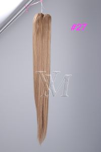 금발 버진 160g 확장 소녀 머리카락이 더블 그려진 마법 랩 확장 실크 스트레이트 래딩 12-26 유럽 러시아 브라질 인간 머리