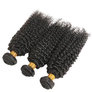人間の髪の毛織り束卸売ブラジルの陳列モンゴルペルーレミーキンキーカーリーエクステンション織り3pcs セット