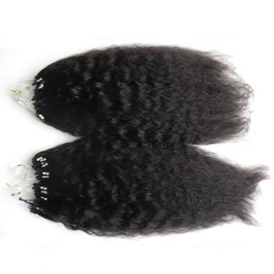 200g grobe yaki schleife micro ring haar 1g / s 100g / pack 100% menschliches haar verworrene gerade micro bead links remy haarverlängerungen 18 '' - 24 ''