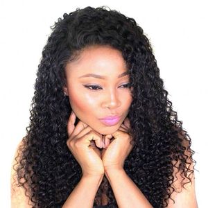 Brazilian Lace Front Human Hair Wigs 8-24 inch Natural Color Kinky Curly Wig with Baby Hair