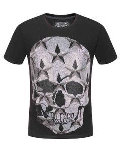 DUYOU mens designer t shirts men short sleeve fashion rhinestone big skull star man t-shirt male high quality 100% cotton tees dy567