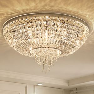 LED Modern Crystal Ceiling Lights Fixture European Luxurious Ceiling Lamps Sweet Home Living Room Indoor Lighting 3 White Color Dimmable