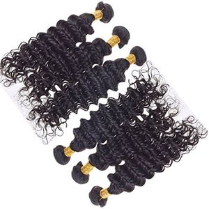 Tanie włosy !!! 50g / szt. 6 sztuk / partia Deep Wave Brazylijski Wątek Wątek Remy Ludzkie Włosy Pakiet Naturalny Kolor lub 11Colors 12-28 cal