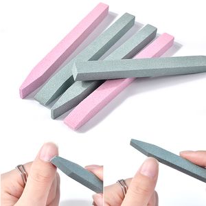 NAD014 QUARTZ STONE NAIL FILES Professionell slipningsbuffertblock V-formad nagelkonstslipning Cuticle Remover Manicure Tools