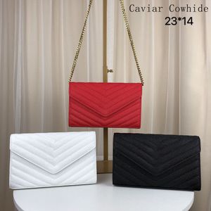 DC Handbags smooth sheepskin caviar caviar Cowhide metal chain gold silver Handbag Genuine Leather LUX Shoulder Bags