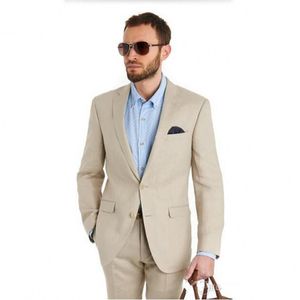 Yakışıklı Bej Damat smokin Notch Yaka Slim Fit Groomsmen Düğün Smokin Popüler Erkekler Örgün Balo Ceket Blazer Suit (Ceket + Pantolon + Kravat) 1361