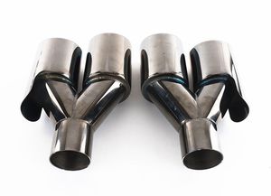 1 Pair M Logo Stainless Steel Exhaust Pipe Universal Inlet 60mm Outlet 90mm Car Muffler Tip