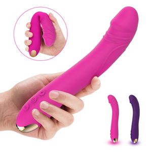 FLXUR 10 modalità vero dildo vibratore per le donne morbido femminile vagina clitoride stimolatore massaggiatore masturbatore prodotti del sesso per adulti T191212