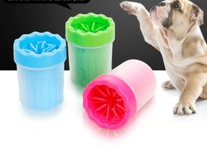 3 storlekar / färger mjuk hund grooming husdjur fot tvätt koppar silikon katt tassar ren kopp leveranser ha253