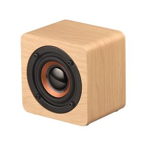 Q1 Tragbare Lautsprecher, Bluetooth-Lautsprecher aus Holz, kabelloser Subwoofer, Bass, leistungsstarke Soundbar, Musiklautsprecher für Smartphones