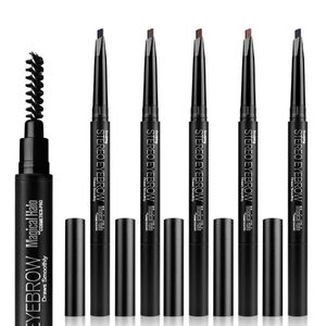 Vattentät Flat Auto Eyebrow Enhancer Pencil Makup Ögonbryn Penna Ögonbryn Borste Magical Halo Cosmetic Tool RRA3238