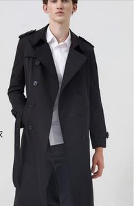 Atacado-S-XXXL 2018 Outono Nova Inglaterra seção fina casaco coreano versão da longa seção masculina sobre o joelho casaco de trincheira de peito duplo