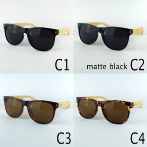 Natural Bamboo Sunglasses Unisex Designer Wood Sun Glasses With Plastic Frame Wooden Legs LOGO Engraved Service 4 Colors