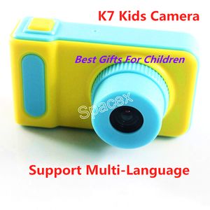 Support Multi Language K7 Kids Camera Mini Digital Video Recorder Söta tecknad leksak barn med detaljhandelspaket
