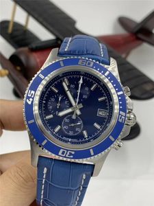 Wholesale free stopwatch resale online - Luxury watch quartz stopwatch Stainless watches Blue dial man watch luxury wristwatch