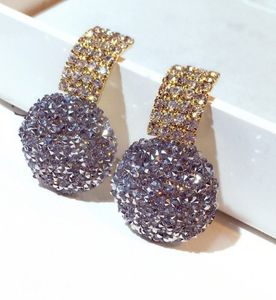 brincos círculo do parafuso prisioneiro geométricos para a mulher meninas super-espumante diamantes cristais designer de moda de luxo prata preto