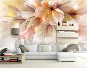 wall papers home decor Modern minimalist fashion fantasy lily wallpapers living room background wall painting