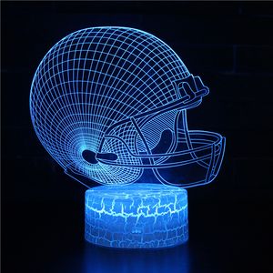 フットボールの友情の贈り物3 d Led Night 3Dの錯覚テーブルランプ7色の変更夜ライト男の子子供子供の赤ちゃんの贈り物