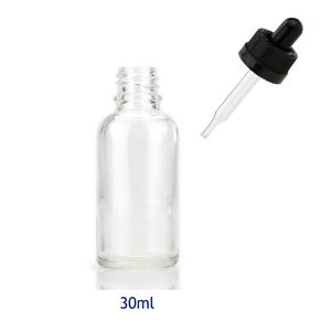 Childproof Cap 30ml de vidro claro Dropper Bottles para o óleo essencial para líquido e Medicina Cosméticos 440 Pcs frete grátis