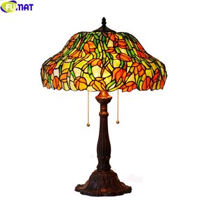 Wholesale tulips lamps for sale - Group buy FUMAT Tiffany Tulip Garden Desk Lamp Multi Stained Glass Coffee Baking Finish Frame Table light Inch Lighting Art Decorative